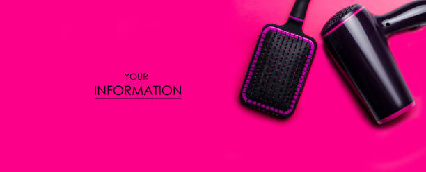 istock Hair dryer and hairbrush pattern 1148840699