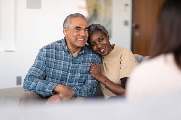 istock Elderly married couple at therapy 1148848117