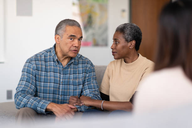 istock Elderly married couple at therapy 1148848119