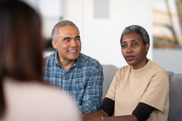 istock Elderly married couple at therapy 1148848129