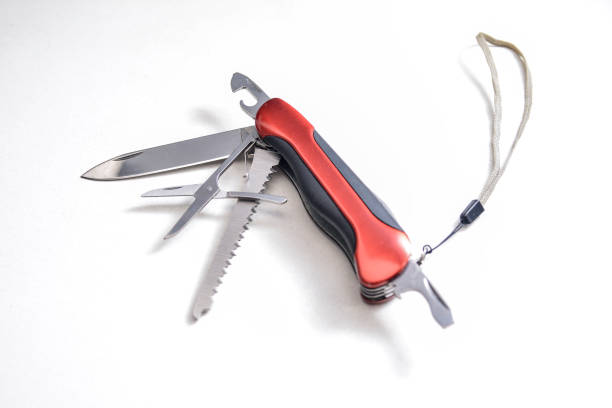 istock Close-up of a red multi tool penknife 1148852899