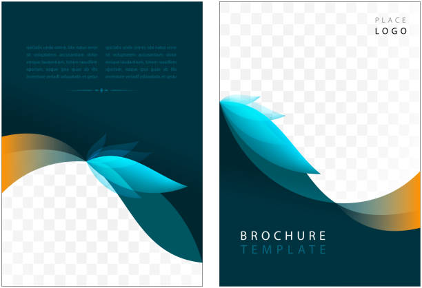 ilustrações, clipart, desenhos animados e ícones de modelo de brochura - templates de logotipo