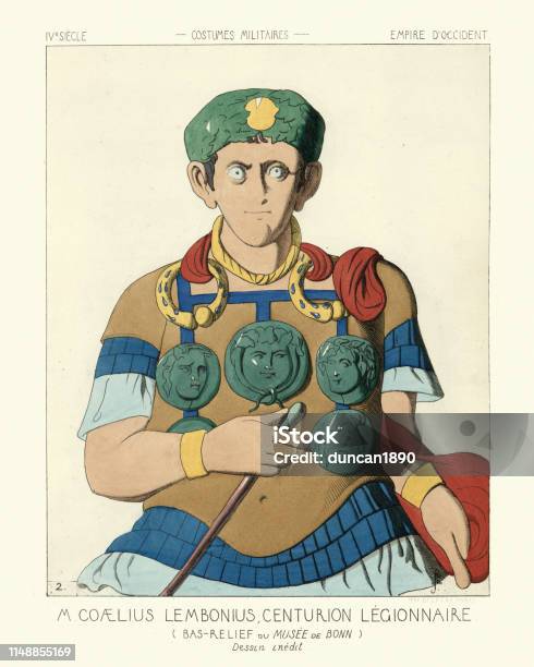 Marcus Caelius Ancient Roman Senior Centurion In Legio Xiix Stock Illustration - Download Image Now