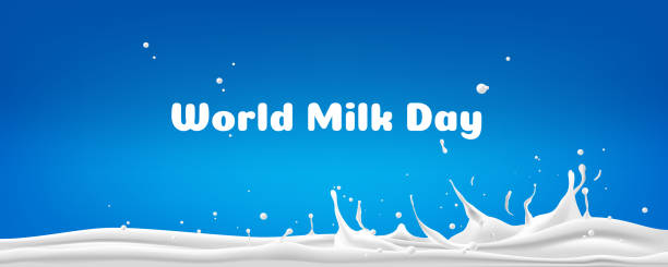 istock World milk day, abstract background ripple milk on blue background. 1148856168