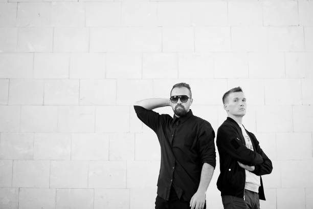 istock Two men in the street black and white 1148856203