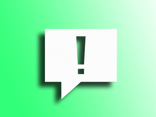 istock A speech bubble in a cartoon on a green background with an exclamation mark inside 1148857188