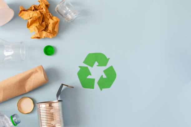 istock Environmental conservation concept - rubbish prepared for recycling, cardboard, plastic, metal, glass 1148859671
