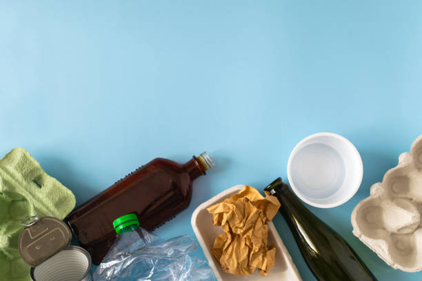 istock Environmental conservation concept - rubbish prepared for recycling, cardboard, plastic, metal, glass 1148859690