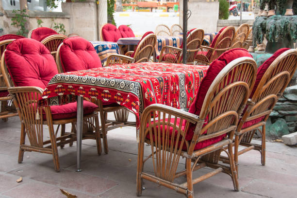 istock Tables and chairs in the national Turkish cafe 1148859705