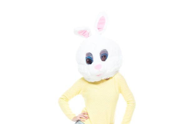 istock Bunny wearing sweater and jeans 1148861428
