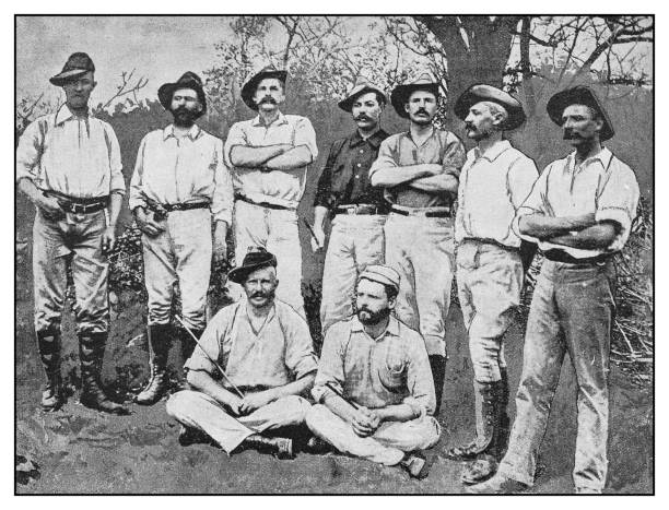 istock Antique photo: Group of officers of the Victoria column 1148861493