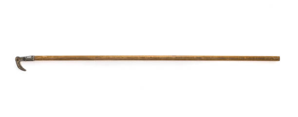 bastone di legno con un gancio - wood sticks foto e immagini stock
