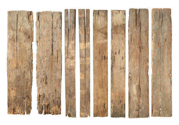 istock Wood plank weathered damaged set 1148862840