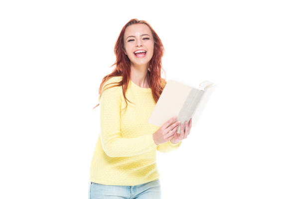 istock Cute female holding one book 1148863475