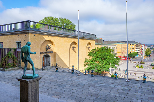 Gothenburg, Sweden - July 24, 2018: Cityscape view at Town hall in Gothenburg from Gotaplatsen