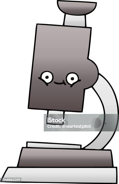 Gradient Shaded Cartoon Microscope Stock Illustration - Download Image Now - Art, Cartoon, Clip Art
