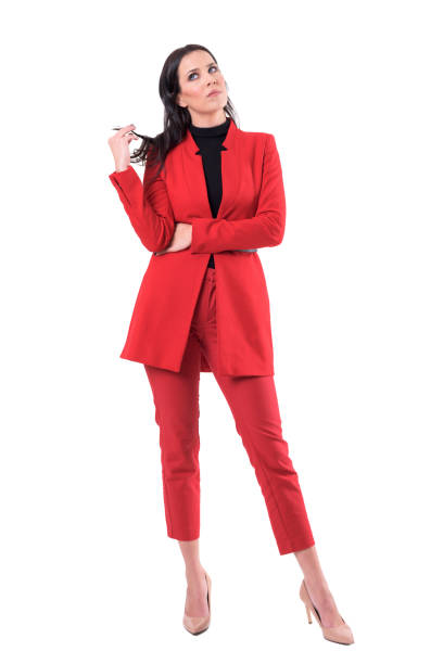 istock Serious upset young business woman twisting hair thinking for a solution. 1148865466