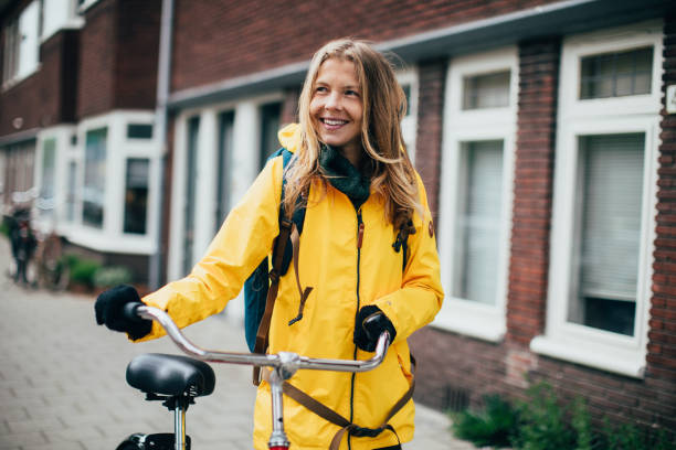 istock Dutch woman with bicycle in Amsterdam 1148865931