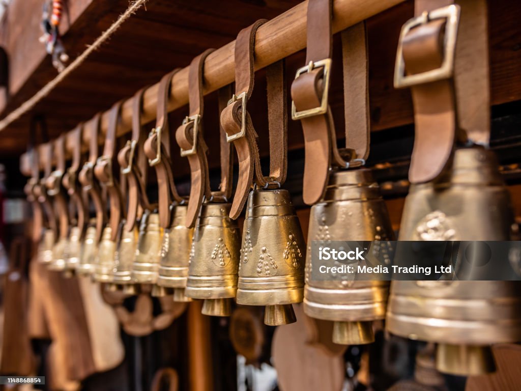 Cow Bells Traditional Bulgarian Animal Bells Stock Photo