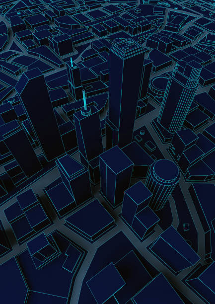 istock black abstract low poly city with blue lines 1148883856