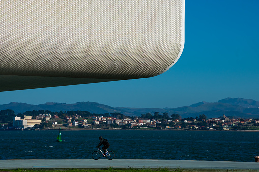 Santander, Spain. February 12, 2019. Botin Center building, an art center designed by Architect Renzo Piano