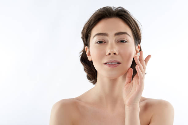 istock Front view of young sensual brunette female 1148893803