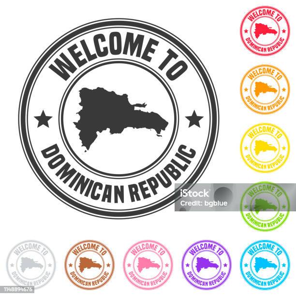 Welcome To Dominican Republic Stamp Colorful Badges On White Background Stock Illustration - Download Image Now
