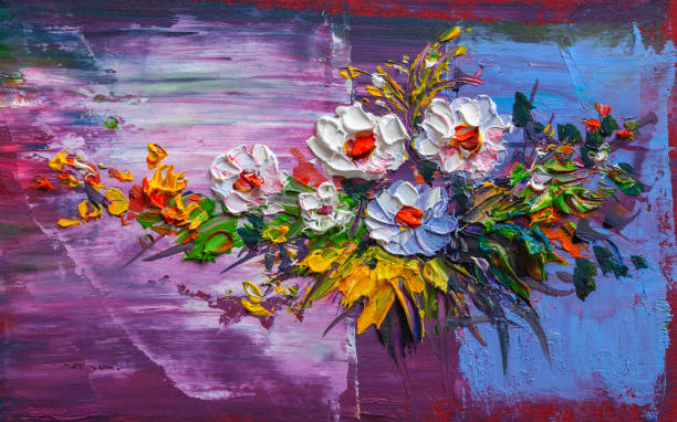 istock Oil painting a bouquet of flowers . 1148897626