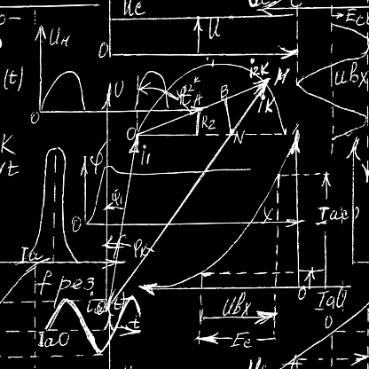 Roughmath Vector Mathematical Vector Seamless Pattern With Geometrical Plots Formulas ...