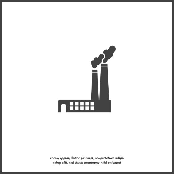 ikona fabryki obrazu wektorowego na białym izolowanym tle. - nuclear power station danger symbol radioactive stock illustrations