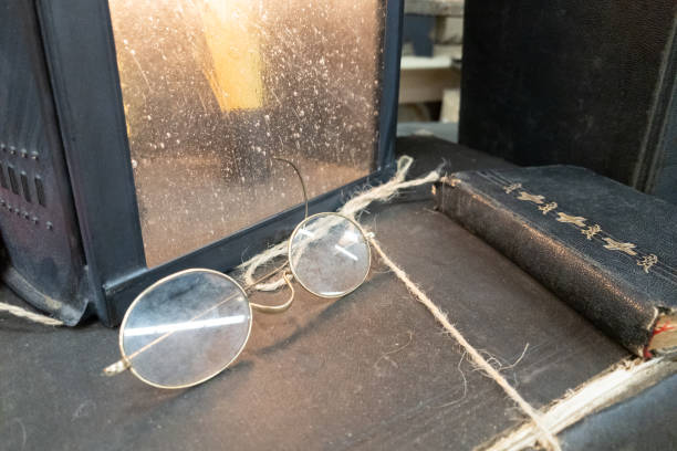istock Vintage glasses and a bible 1148904777