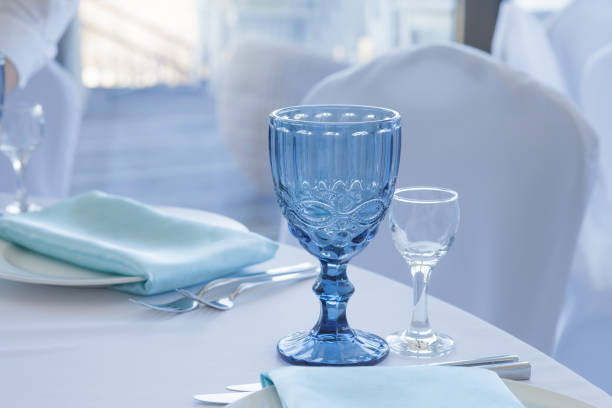 istock Table setting for wedding table, close-up of glasses 1148905545