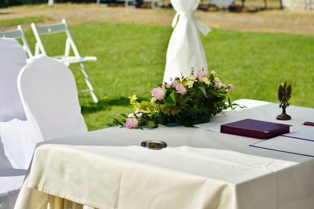 istock Wedding ceremony in a beautiful garden 1148905644