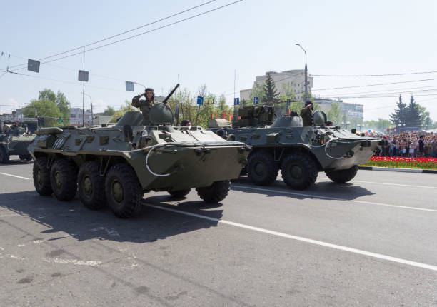 Vladimir, Russia - May 9, 2019: Victory Day celebration. May 9. Parade of military equipment.