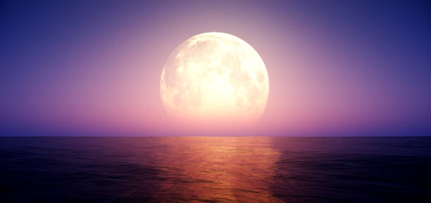 full moon at night abstract full moon at night abstract fantasy moonlight beach stock pictures, royalty-free photos & images