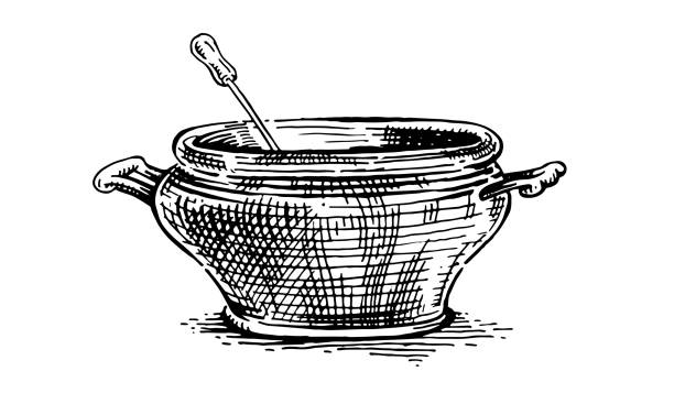 illustrations, cliparts, dessins animés et icônes de soupière, ustensiles de cuisine - crock pot