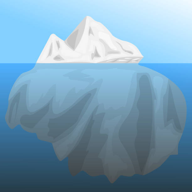 istock Ice iceberg with a large underwater part in the open sea. Element of polar nature for fabric design, packaging. 1148910381