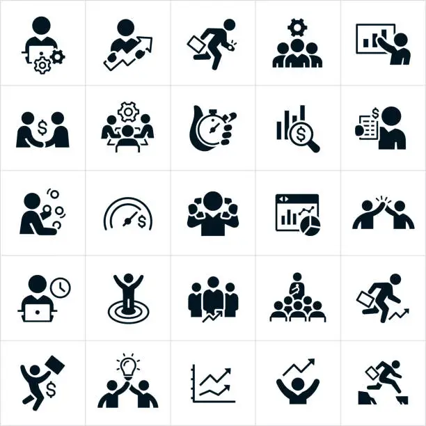 Vector illustration of Productivity Icons