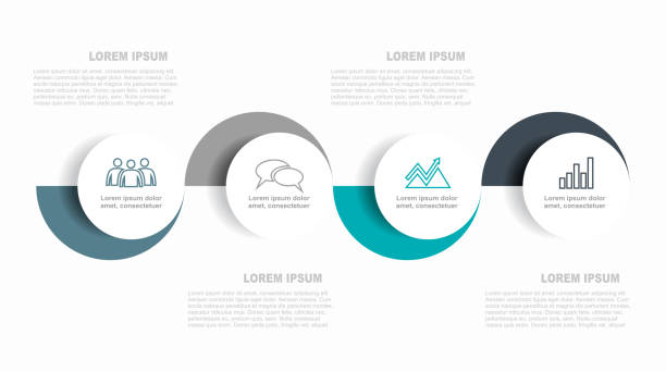 illustrazioni stock, clip art, cartoni animati e icone di tendenza di modello di progettazione infografica con posizione per i dati. illustrazione vettoriale. - design element infographic symbol icon set