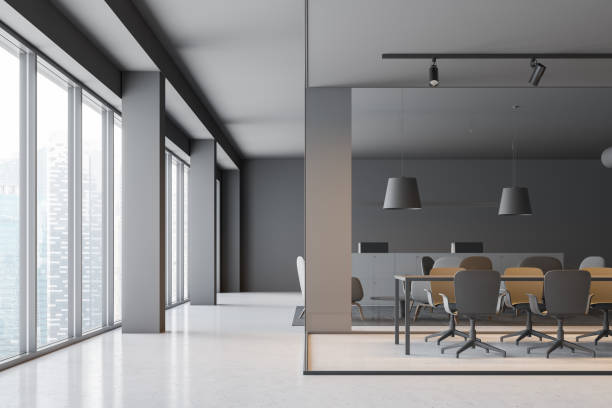 istock Gray meeting room and lounge 1148914596