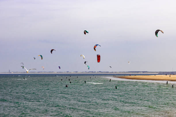 istock Kitesurfer at a bay area 1148915494