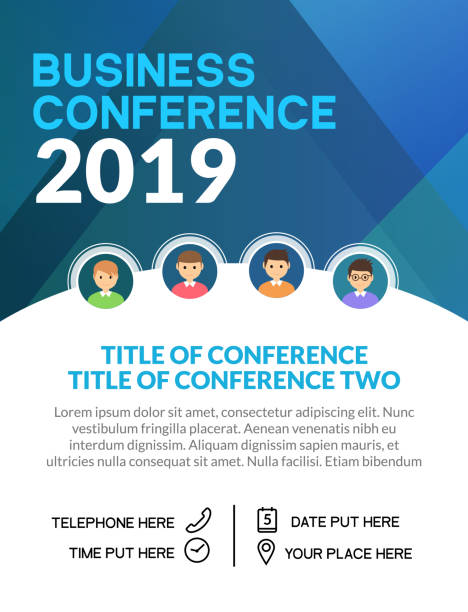 Business conference simple template invitation. Geometric magazine conference or poster business meeting design banner Business conference simple template invitation. Geometric magazine conference or poster business meeting design banner. seminar stock illustrations