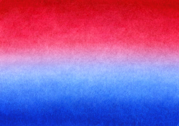 istock Red and Blue handmade painted watercolor gradient background on textured paper 1148924073