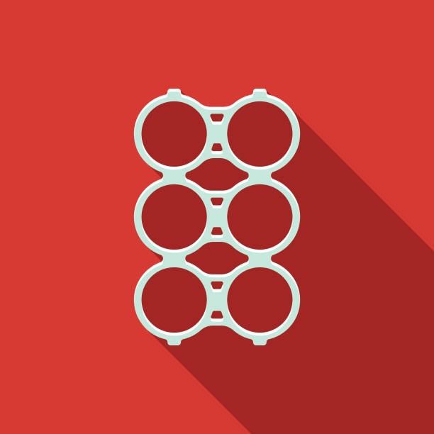 ikona pierścienia z tworzywa sztucznego jednorazowego użytku - sześciopak stock illustrations