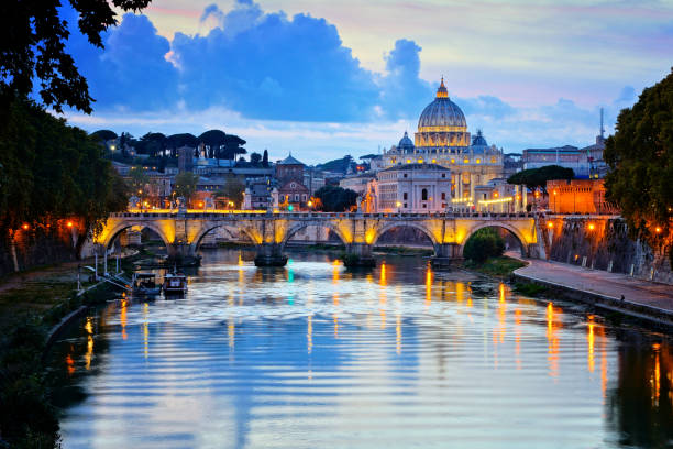 istock Vatican City with illuminated reflections at sunset, Rome, Italy 1148934494