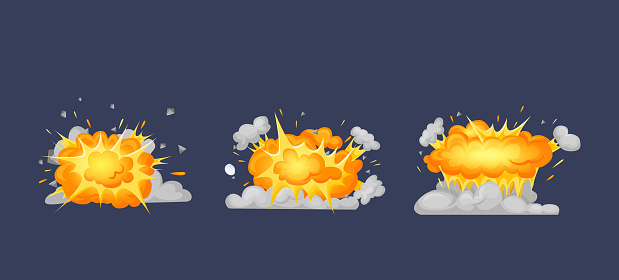 Explosion Animation Keyframes Frame Animation With Effect Of Burning Explosion Divided Into Frames ...