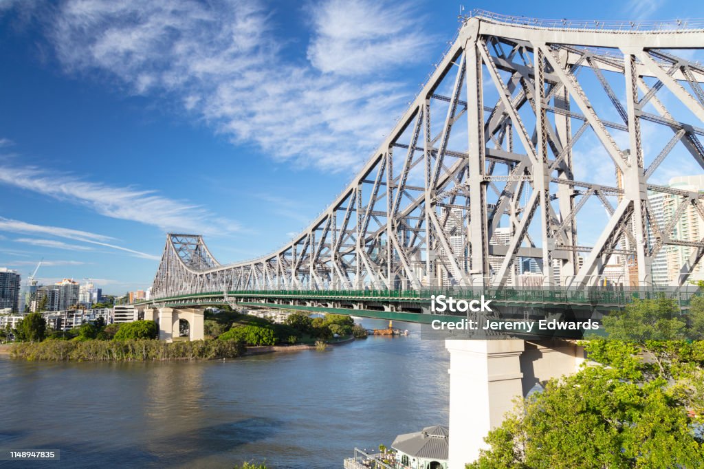 Story Bridge, Brisbane, QLD Story Bridge is a heritage-listed steel cantilever bridge spanning the Brisbane River, QLD, Australia Brisbane Stock Photo