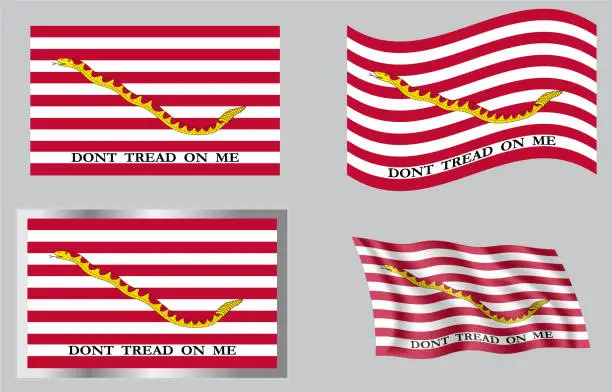 Vector illustration of Naval Jack Rattlesnake Flag of 1775
