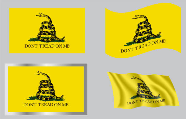 illustrazioni stock, clip art, cartoni animati e icone di tendenza di gadsden don't tread on me flag del 1776 - region