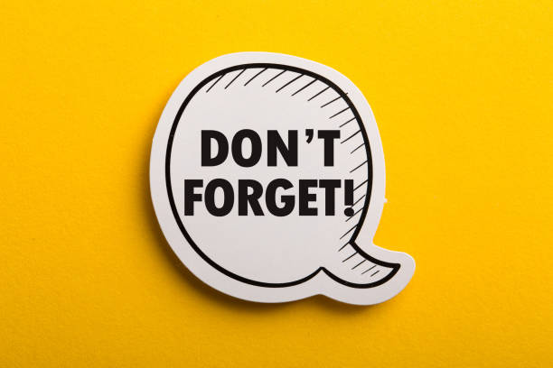 istock Do not Forget Reminder Speech Bubble Isolated On Yellow Background 1148954814
